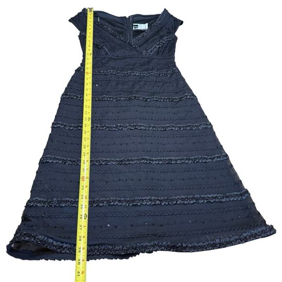 Vtg 90s Y2K TADASHI Dress Designer Sleeveless Black Evening Party Dress Sequins - Picture 10 of 10